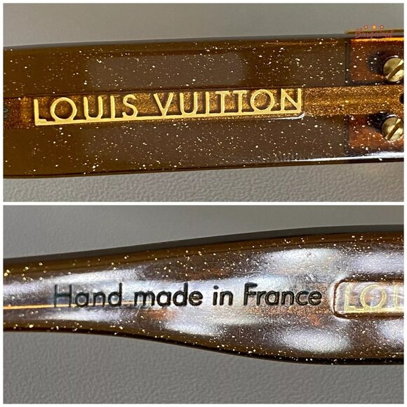 Authentic LOUIS VUITTON Gold Speckling Acetate Frame Soupcon Sunglasses - Z0003W - Picture 9 of 14
